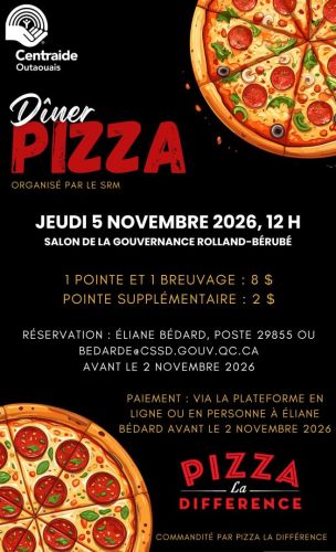 Dîner pizza Centraide